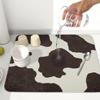 Milk Cow Drying Mat 18x16 Inch, Cattle Fur Farmhouse Dish Drainer Mats Summer - Image 6
