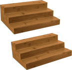 Bamboo Spice Rack Organizer for Cabinet 2 Pack by MillTu