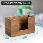 Paper Towel Dispenser Countertop, Burnt Wood Bathroom Paper Towel Holder - Image 2