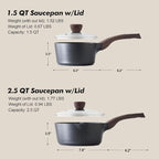 SENSARTE 1.5 & 2.5 Quart Sauce Pan Sets - Image 7