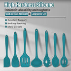 Silicone Cooking Utensils Set, E-far 7-Piece Blue Heat Resistant Kitchen - Image 2