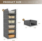 Pinkpum 6 Pack Black Closet Organizers and Storage Plastic Stackable Storage - Image 3