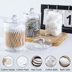XIPENGKEJI 6 Pack Qtip Holder, Canister Apothecary Jar Set, Bathroom Jars - Image 4