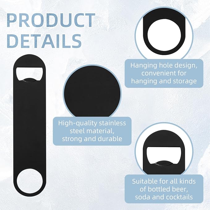 25 Pack Flat Beer Bottle Opener 7 inch Stainless Steel Flat Bottle Opener Beer - Image 3