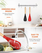 Cooking Spoon for Nonstick Cookwares, Wood Handle Spoon for Mixing, and Scrape - Image 7