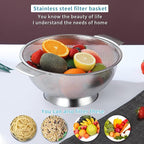 Kyraton Stainless Steel Colander 5 Quart, Professional Strainer - Image 2