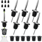 6PCS Bottle Pourer with Adapters, Oil Pourer Spout with Rubber Dust Caps by BALTRE