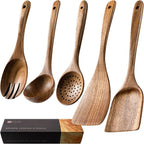 Wooden Spoons for Cooking, Nonstick Cooking Utensil Set by HEFILD