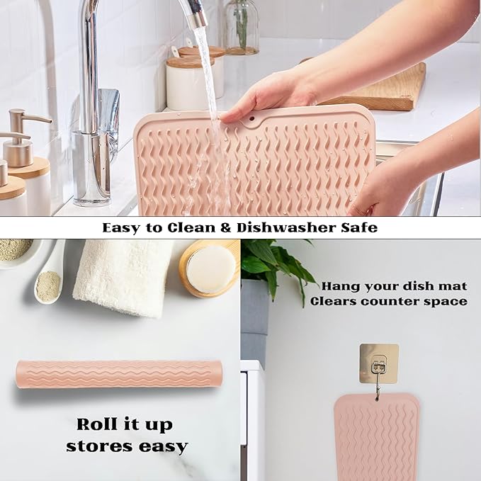 ZLR Silicone Dish Drying Mat & Heat Resistant Trivet - Image 4