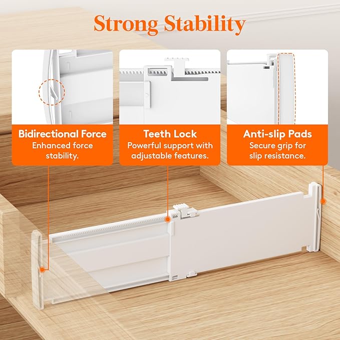Lifewit 4" Tall 12 Pack Drawer Dividers, 27-42cm/10.5-16.5" Expandable Drawer - Image 5