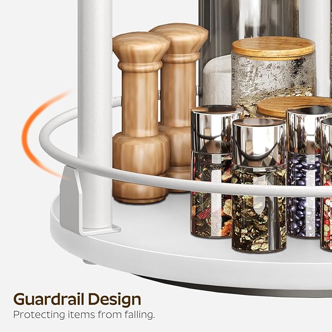 YATINEY Lazy Susan Organizer, Rotating Spice Rack, 2 Tier Spice Turntable - Image 5