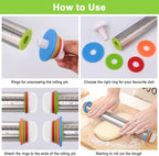 Adjustable Rolling Pin with Thickness Rings - Image 4