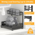 Saydear Under Sink Organizer Storage 2-Tier Premium Metal Pull-Out Kitchen - Image 5