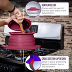 L.I.Q Silicone Splatter Guard – Fits 10 and 12 Inch Pots – Microwave Safe and - Image 5