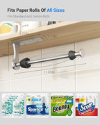 Paper Towel Holder Under Cabinet, One-Handed Tear, Wall Mount, Paper Roll Holder - Image 4