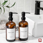 GMISUN Amber Glass Soap Dispenser, 2 Pack Bathroom Hand Soap Dispensers - Image 5