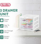 Sterilite Clearview Plastic Multipurpose Small 3 Drawer Desktop Storage - Image 4