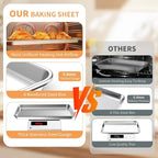 Baking Sheet Set of 2, Stainless Steel Cookie Sheets Baking Sheet Pan, 16 x 12 - Image 3