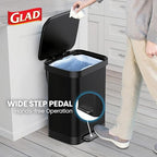 Glad Stainless Steel Step Trash Can, Series 2 - Image 4