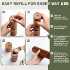 Wooden Salt and Pepper Grinder Set 11.8 Inch Manual Salt and Pepper Mill - Image 6