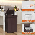Function Home Trash Can Cabinet, 13 Gallon Kitchen Garbage Can, Wood Recycling - Image 6