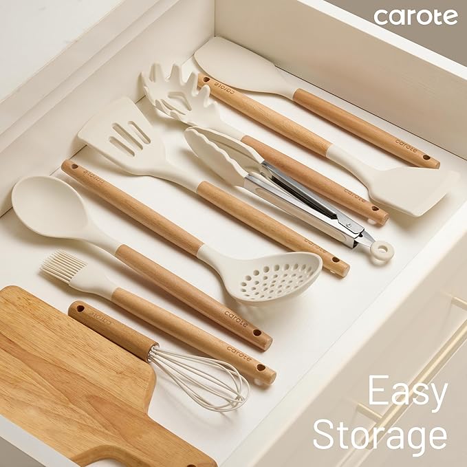 CAROTE Silicone Cooking Utensils Set, Kitchen Utensils Set 16 Pcs - Image 9