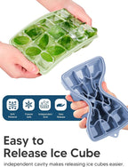 Silicone Ice Cube Trays with Lid, 2 Pack 30 Cubes, Easy Release Silicone Cube - Image 3