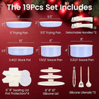 Chef Power Ceramic Nonstick Pots and Pans Set 19 Piece - Image 2