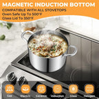 Tri-Ply Stainless Steel Stock Pot, 6.5 Quart Heavy Duty Induction Cooking Pot - Image 3