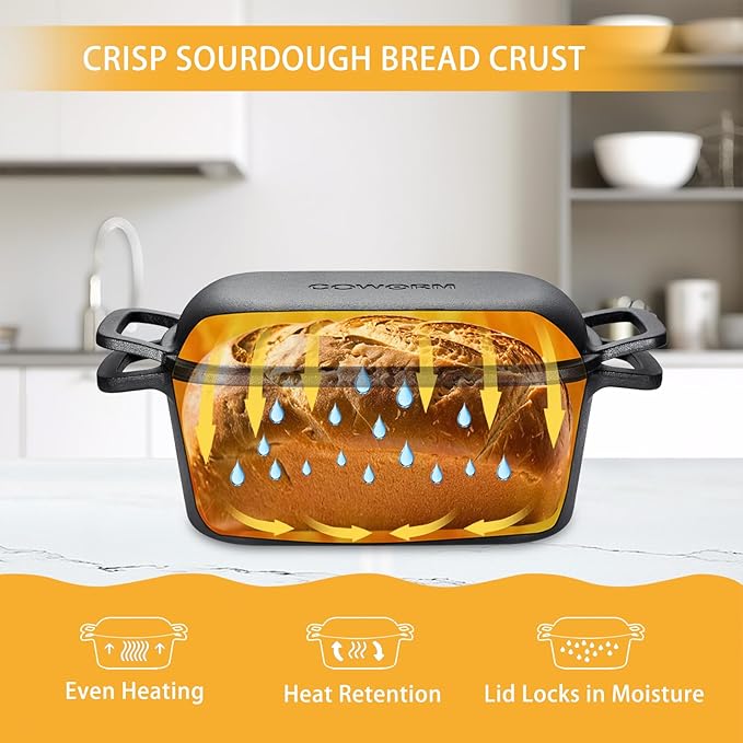 3.6QT Oval Dutch Oven for Bread Baking - Image 3
