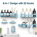 NESOMI Shower Caddy Adhesive Shower Organizer 8-Pack, Rustproof Stainless Steel - Image 4