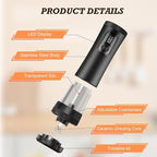 Electric Salt and Pepper Grinder Set, Automatic Refillable Salt and Pepper - Image 6
