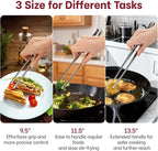 Precision Serrated Non-Slip Tips Cooking Tongs 3 Set, 18/8 Stainless Steel - Image 6