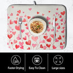 Valentines Pink Love Heart Dish Drying Mat Valentine Day Absorbent Microfiber - Image 4