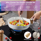 Onader Silicone Cooking Utensils Set, Heat Resistant Kitchen Gadgets Tools Set - Image 4