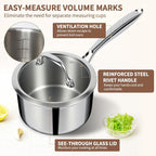 EWFEN 3 Ply Stainless Steel Saucepan - Image 6
