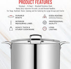 Stainless Steel Stockpot with Lid 24 Quart, Durable 18/8 Stainless Steel - Image 7