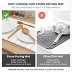 Large Stone Drying Mat for Kitchen Counter | 24"x16" | Fast Drying Collapsible - Image 5
