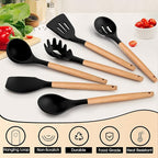 E-far Cooking Utensils Set of 6, Silicone Kitchen Utensils - Image 3