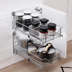 2 Tier Pull Out Cabinet Organizer 11" W X 17" D, Slide Out Drawers - Image 6