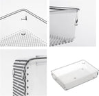 3 Pack Clear Plastic Drawer Organizer Tray Cutlery Utensil Makeups Drawer - Image 6