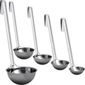 Sturdy, Ergonomic Combo Sizes Ladles 5 Pk. 1 2 4 6 8 Oz Stainless Steel Ladle by FoodRestaurantSupplies