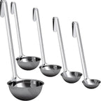 Sturdy, Ergonomic Combo Sizes Ladles 5 Pk. 1 2 4 6 8 Oz Stainless Steel Ladle by FoodRestaurantSupplies