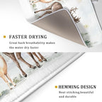 Winter Deer Dish Drying Mat for Kitchen Counter Xmas Trees Snowflake Festival - Image 3