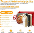 Mini Double Dutch Oven For Sourdough Bread Baking, 2.2QT Enameled Cast Iron - Image 3