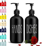 COHOSEGE Glass Soap Dispenser Set 2 Pack, Contains Hand and Dish Soap - Image 9