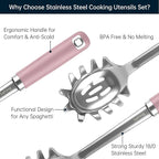 Safring Stainless Steel Soup Ladle and Spaghetti Spoon Set, Heat Resistant - Image 3