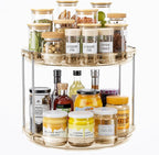 LAMU 2 Tier Lazy Susan Turntable Organizer 10.6'' Rotating Spice Rack by YourHome-OrganizationHelper