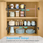 X-cosrack 25.5 Inches 2 Pack Expandable Cabinet Shelves, Stackable Shelf - Image 4