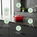 ROSSALLINI Signature Enameled Cast Iron Dutch Oven, Non-Stick Serving Pot - Image 9